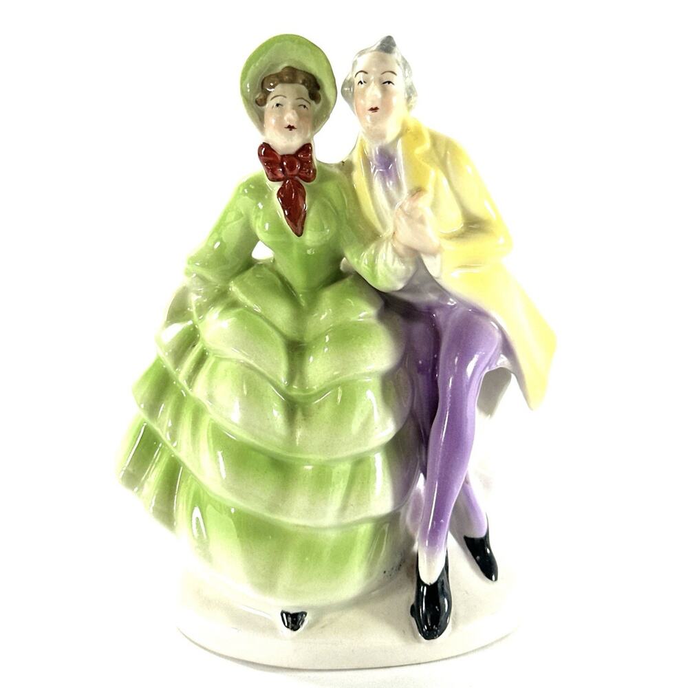 Vintage Erphila Germany U.S. Zone Porcelain Victorian Couple Figurine 5”
